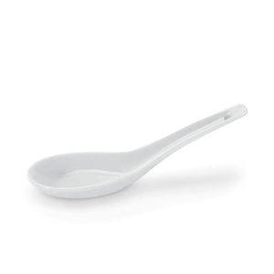 Lotus Soup Spoon, White, 6"