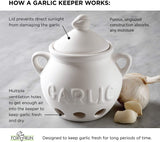Fox Run Garlic Keeper, Ceramic White