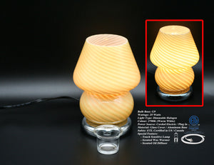 Touch Sensor Glass Lamp – Yellow Murano Stripe 9"