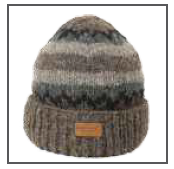 Rocky Mountain Outfitters Roll Over Beanie, Brown & Grey Stripes