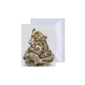 Wrendale Mini Greeting Card, Bear Hugs