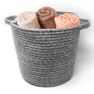 Natural Living Tall Woven Storage Basket, Grey 28 x 25cm H
