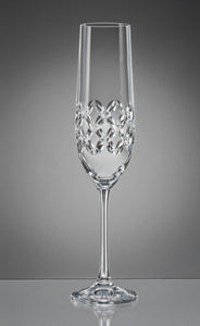 Bohemia Crystal Cross-Cut Champagne Flute, 2pc 190ml