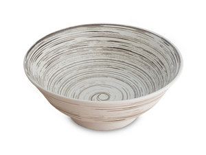 White Swirl Japanese Porcelain Ramen Bowl, 8"