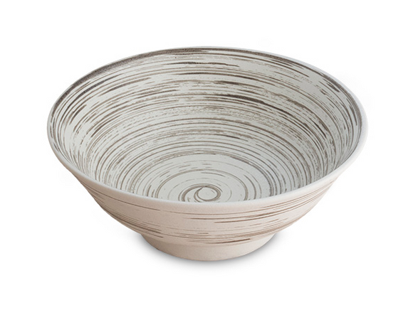 White Swirl Japanese Porcelain Ramen Bowl, 8