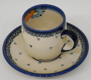 Espresso Cup, Blue Dot Clusters