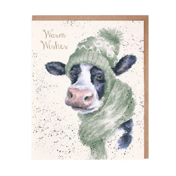 Wrendale Greeting Card, Warm Wishes (cow)