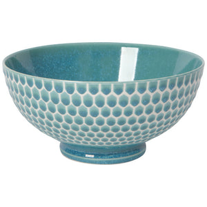 Honeycomb Porcelain Cereal Bowl, 8" Teal