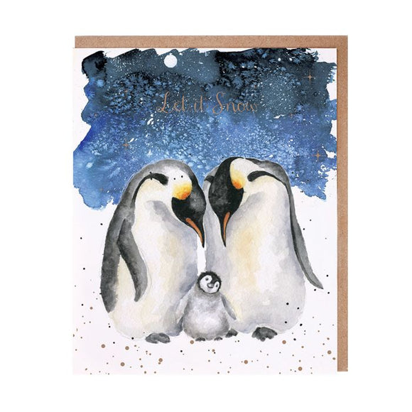 Wrendale Greeting Card, A Family Christmas (Penguins)