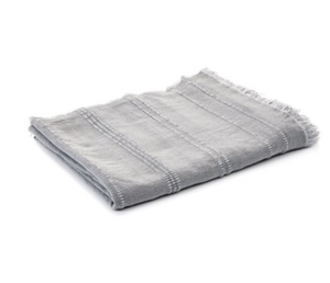 Nantucket Grey Throw Blanket, 88x90"