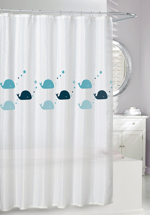 Whales 'Eco' Shower Curtain, 70x72