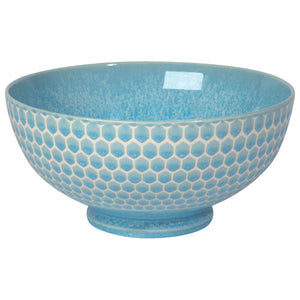 Honeycomb Porcelain Cereal Bowl, 8" Light Blue