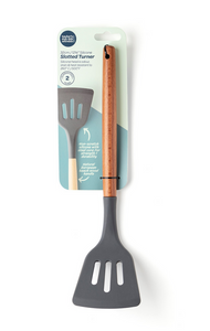 Taylor's Eye Witness Slotted Silicone Turner w/ Beechwood Handle, Grey