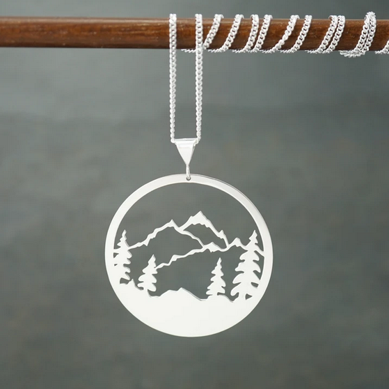 Argent Whimsy Large Detail Mountain Pendant