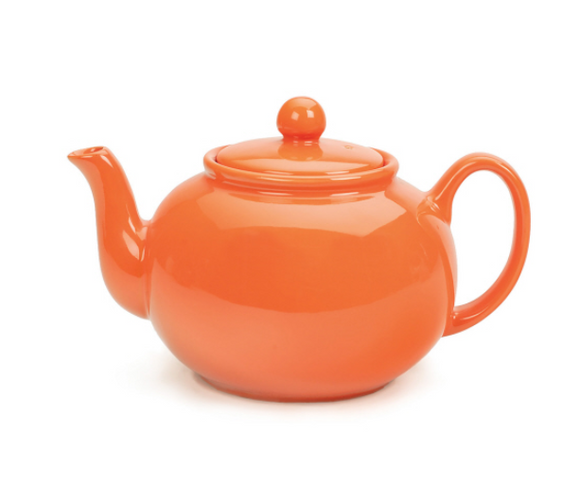 RSVP Stoneware Teapot 42oz, Orange