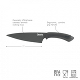 Tovolo Comfort Grip Chef's Knife, 7" Charcoal Grey