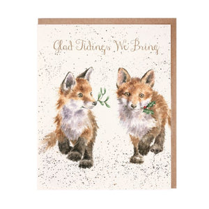 Wrendale Greeting Card, Glad Tidings We Bring (fox)