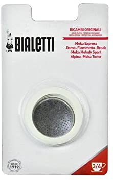 Bialetti Replacement Part - Moka 3/4 Cup Filter & 3 Gaskets