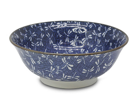 Blue Dragonfly Japanese Porcelain Bowl, 8