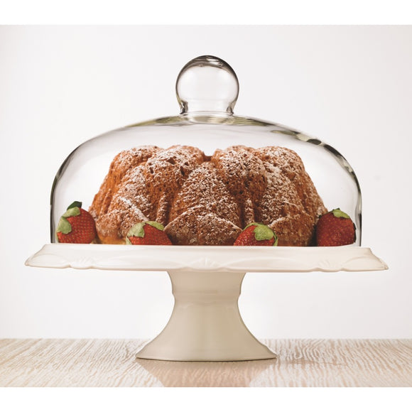 Bianco Pedestal Cake Plate and Dome, 30cm