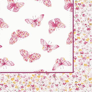 Lunch Napkin - Pink Butterflies