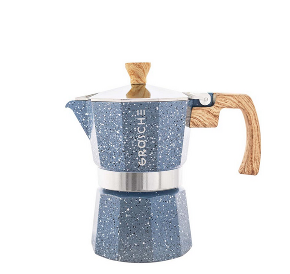 Grosche Milano Stovetop Espresso Maker, Indigo Blue 6 Cup