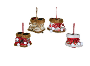 Winter Boot Ornament, 3" Assorted