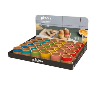 Pebbly Bamboo Egg Cup, Assorted Colours