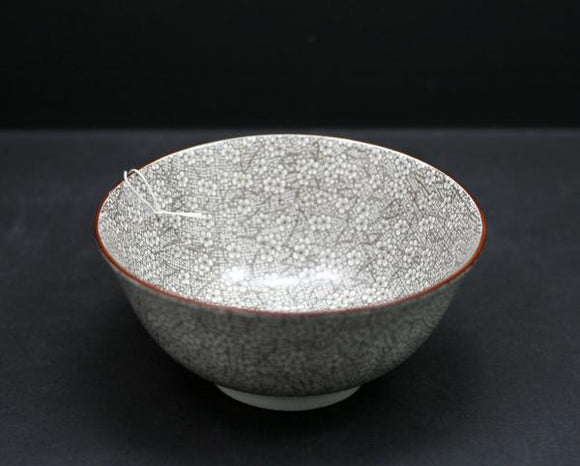 Brown Floral Stoneware Bowl, 6