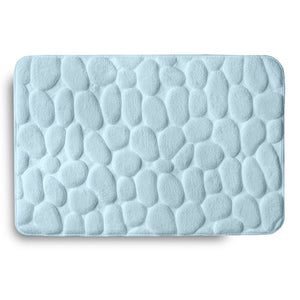 Embossed Stone Memory Foam Bath Mat Aqua 20x32"