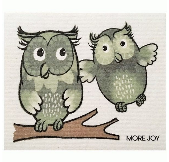 Happy Owls - MORE JOY Swedish Cloth