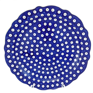 13.5" Round Fluted Platter, Polka Dot