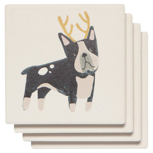 Now Designs Soak-Up Coasters, Yule Dogs - 4pc