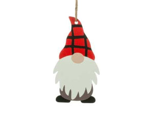 5.5" Metal Gnome Ornament with Red/Black Hat