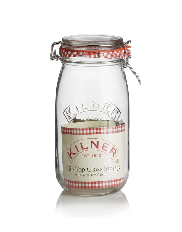 Kilner Clip-Top Round Glass Jar, 1.5L