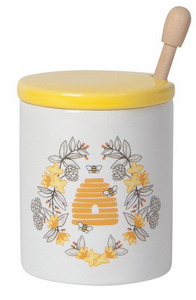 Now Designs Honey Pot, Bees w/Dipper 10oz