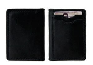 Rugged Earth Black Leather Money Clip Wallet, Style 880018