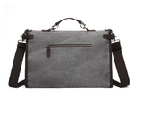 DaVan Designs Canvas Messenger Bag w/ Leather Trim, Charcoal