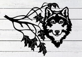 Wolf In Leaves, Metalwork 19x15"