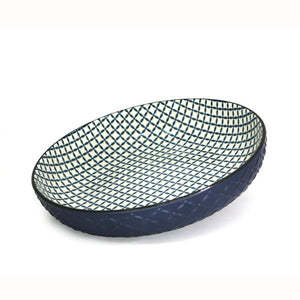 BIA Textured Shallow Bowls, 8" Navy Blue
