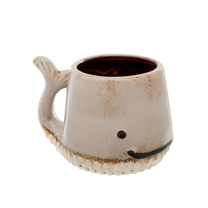 Ceramic Weathered Whale Mug, Taupe