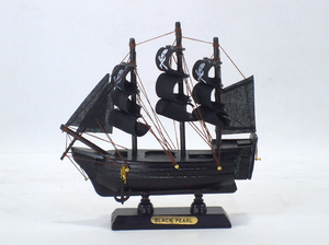 Black Pearl Wooden Model Ship, 9" L