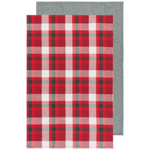 Now Designs Second-Spin Tea Towel Set, 2pc Tannenbaum Plaid