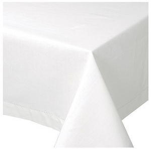 Now Designs Solid Hemstitch Tablecloth, White 60x90"