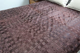 Hand Embroidered Bed Cover - Brown, Queen
