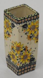Vase, Square, 17cm, Sunflower
