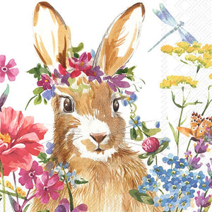 Lunch Napkin - ISA (Bunny Floral Crown)