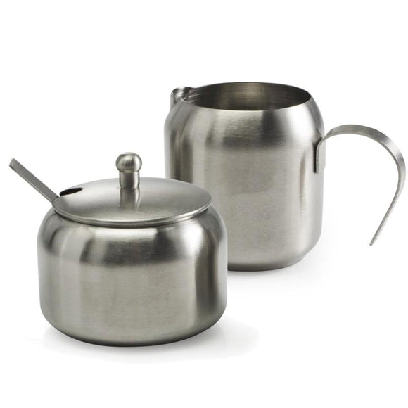 Cafe Culture Cream & Sugar Set, Stainless Steel