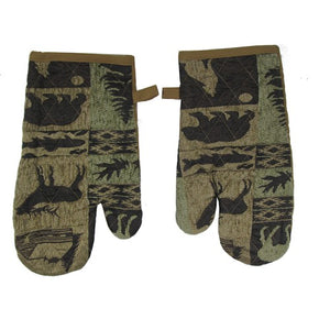 Oven Mitts, Canadian North Print 2pc Set