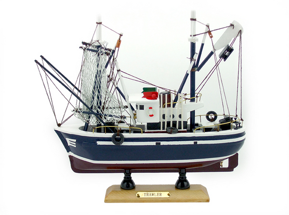 Trawler Wooden Model Ship, 9.5